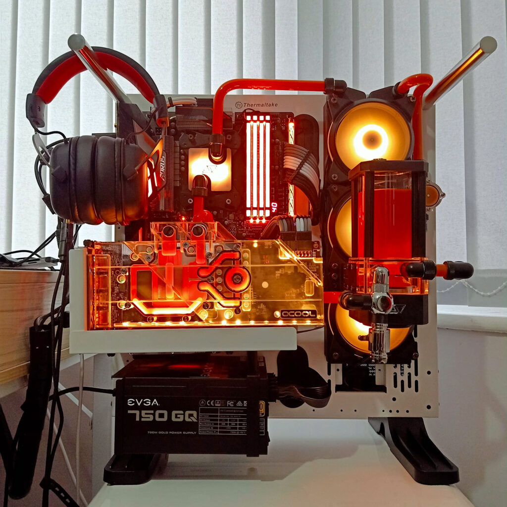 AMD Ryzen 7 Gaming Rig with Red Glow