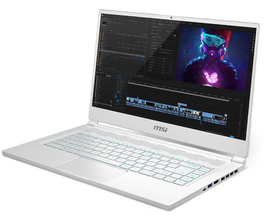 MSI Stealth 15M White Aspect View