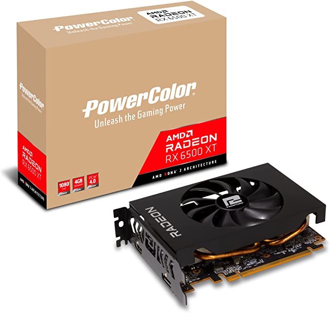 PowerColor AMD Radeon RX 6500XT ITX Gaming Graphics Card with 4GB