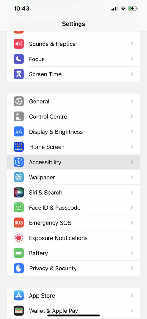 Go to Settings Accessibility