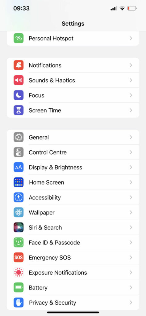 in settings page tap display and brightness