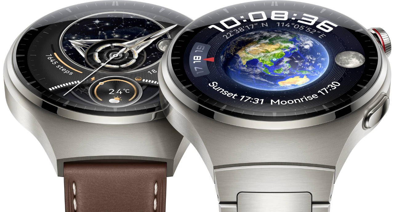 huawei watch 4 pro with titanium or leather strap