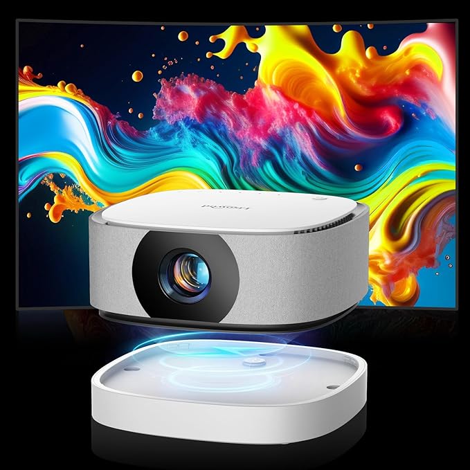 Lisowood Mini Projector with WiFi and Bluetooth 1080P